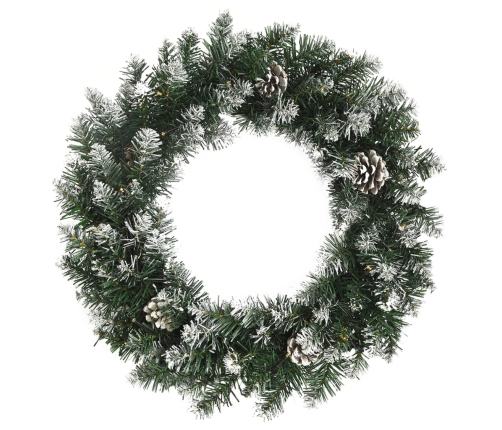 Ziemassvētku Vainags Ar Led Lampiņām, Zaļš, 45 Cm, Pvc Vidaxl