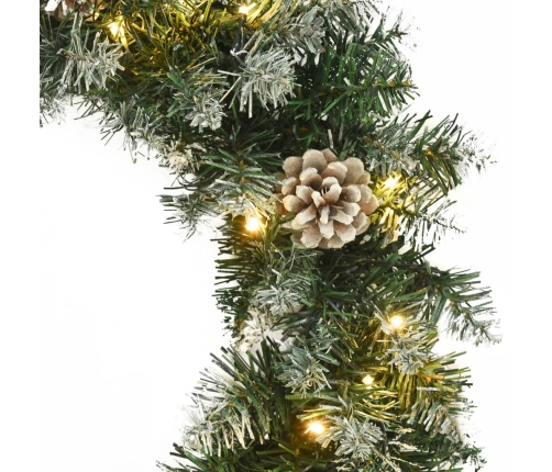 Ziemassvētku Vainags Ar Led Lampiņām, Zaļš, 45 Cm, Pvc Vidaxl