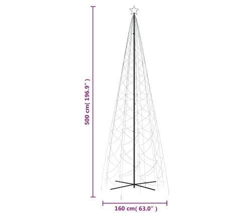 vidaXL Ziemassvētku egle, 1400 vēsi baltas LED lampiņas, 160x500 cm