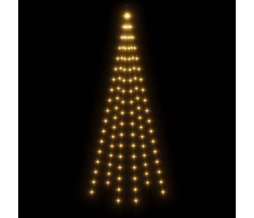 vidaXL Ziemassvētku egle karoga mastam, 108 silti baltas LED, 180 cm