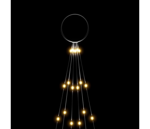 vidaXL Ziemassvētku egle karoga mastam, 108 silti baltas LED, 180 cm