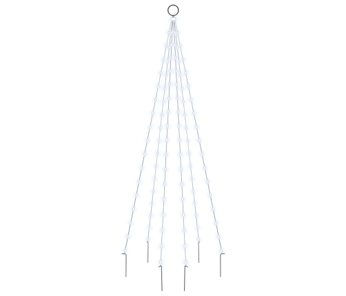 Ziemassvētku Egle Karoga Mastam, 108 Vēsi Baltas Led, 180 Cm Vidaxl