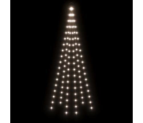 Ziemassvētku Egle Karoga Mastam, 108 Vēsi Baltas Led, 180 Cm Vidaxl