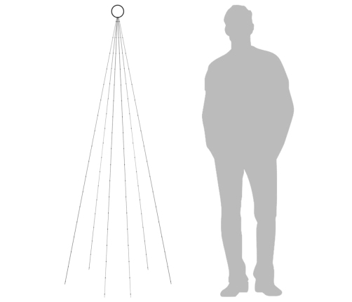 Ziemassvētku Egle Karoga Mastam, 108 Vēsi Baltas Led, 180 Cm Vidaxl