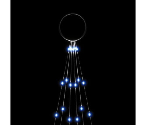 vidaXL Ziemassvētku egle karoga mastam, 108 zilas LED, 180 cm