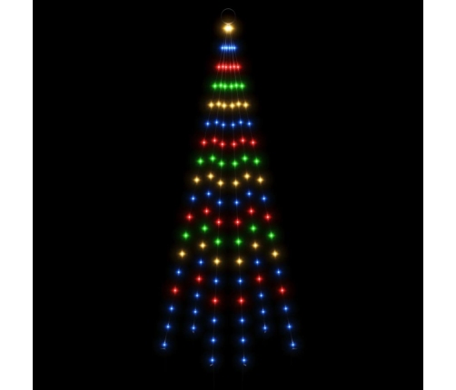 vidaXL Ziemassvētku egle karoga mastam, 108 krāsainas LED, 180 cm