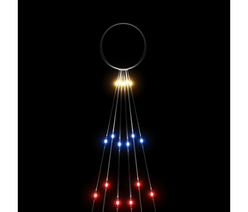 vidaXL Ziemassvētku egle karoga mastam, 108 krāsainas LED, 180 cm