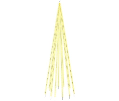 vidaXL Ziemassvētku egle karoga mastam, 732 silti baltas LED, 500 cm