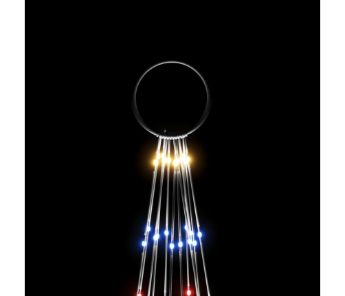 vidaXL Ziemassvētku egle karoga mastam, 732 krāsainas LED, 500 cm