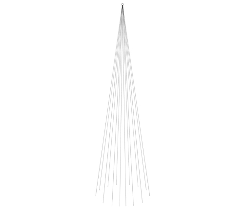 vidaXL Ziemassvētku egle karoga mastam, 1134 silti baltas LED, 800 cm