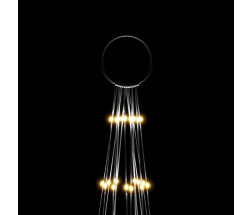 vidaXL Ziemassvētku egle karoga mastam, 1134 silti baltas LED, 800 cm