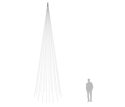 vidaXL Ziemassvētku egle karoga mastam, 1134 silti baltas LED, 800 cm