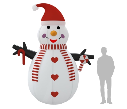 vidaXL piepūšams sniegavīrs, LED, 360 cm