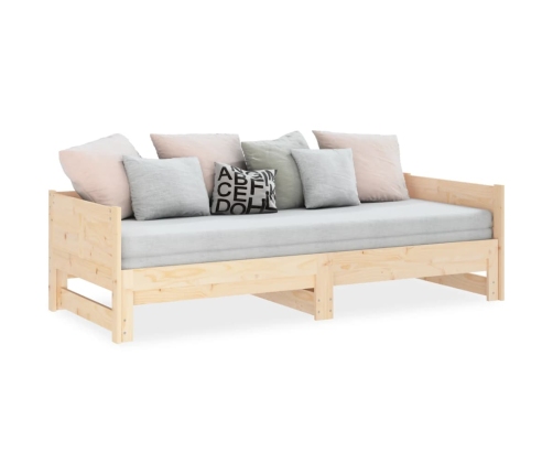 vidaXL izvelkama gulta, priedes masīvkoks, 2x(90x190) cm