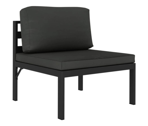 vidaXL 9-daļīgs dārza atpūtas mēbeļu komplekts ar matračiem, alumīnijs