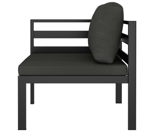 vidaXL 9-daļīgs dārza atpūtas mēbeļu komplekts ar matračiem, alumīnijs