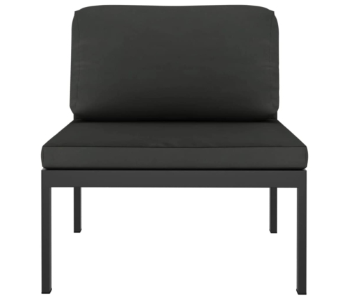 vidaXL 9-daļīgs dārza atpūtas mēbeļu komplekts ar matračiem, alumīnijs