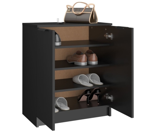 vidaXL apavu plaukts, melns, 59x35x70 cm, inženierijas koks