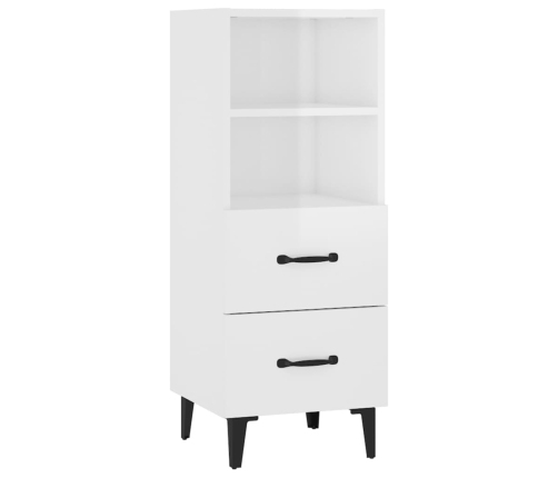 vidaXL kumode, spīdīgi balta, 34,5x34x90 cm, inženierijas koks