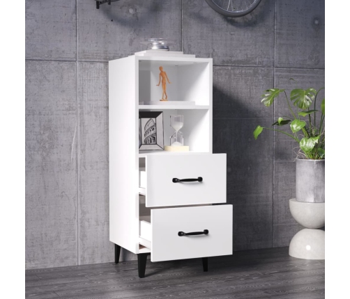 vidaXL kumode, spīdīgi balta, 34,5x34x90 cm, inženierijas koks