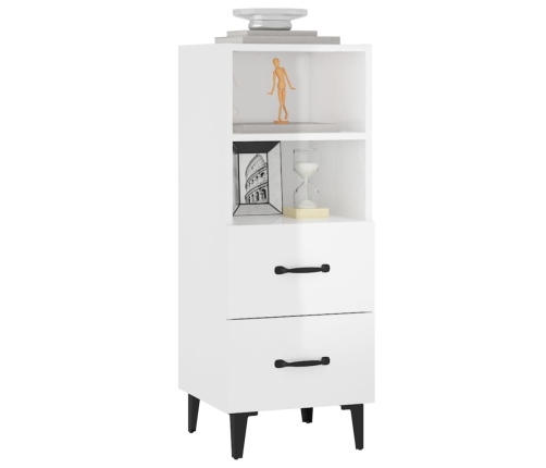 vidaXL kumode, spīdīgi balta, 34,5x34x90 cm, inženierijas koks