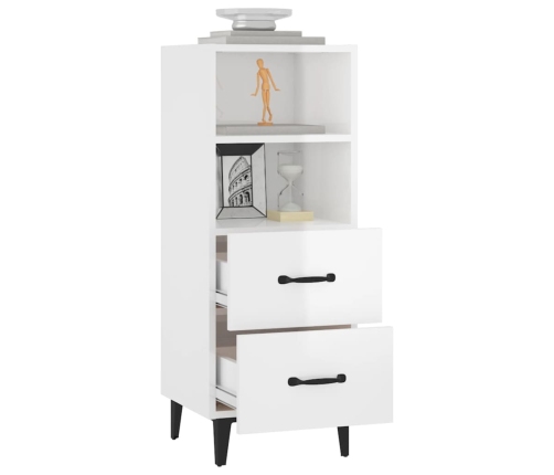 vidaXL kumode, spīdīgi balta, 34,5x34x90 cm, inženierijas koks