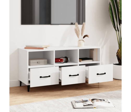 vidaXL TV skapītis, balts, 102x35x50 cm, inženierijas koks