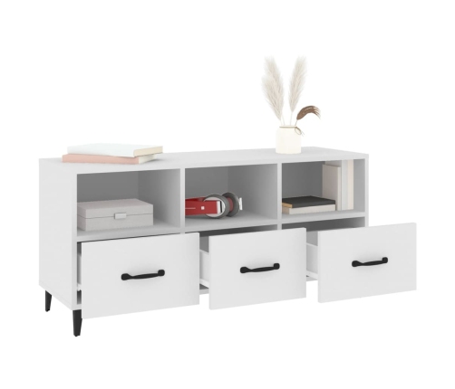 vidaXL TV skapītis, balts, 102x35x50 cm, inženierijas koks