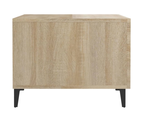 vidaXL kafijas galdiņš ar metāla kājām, ozolkoka krāsa, 50x50x40 cm