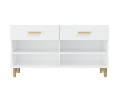 vidaXL apavu skapītis, spīdīgi balts, 102x35x55 cm, inženierijas koks