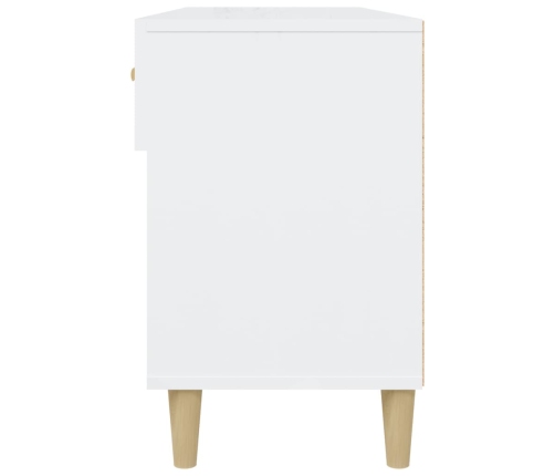 vidaXL apavu skapītis, spīdīgi balts, 102x35x55 cm, inženierijas koks