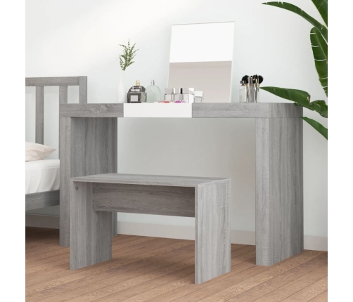 vidaXL spoguļgaldiņa sols, pelēks, 70x35x45 cm, inženierijas koks