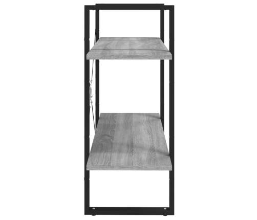 vidaXL 2-līmeņu grāmatplaukts, pelēks, 80x30x70 cm, inženierijas koks