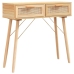 vidaXL konsoles galds, balts, 80x30x75 cm, priedes koks, rotangpalma