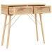 vidaXL konsoles galds, balts, 80x30x75 cm, priedes koks, rotangpalma