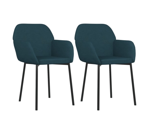 vidaXL virtuves krēsli, 2 gab., zils samts