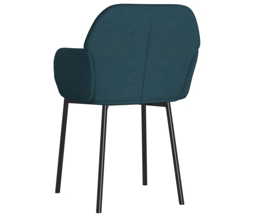 vidaXL virtuves krēsli, 2 gab., zils samts