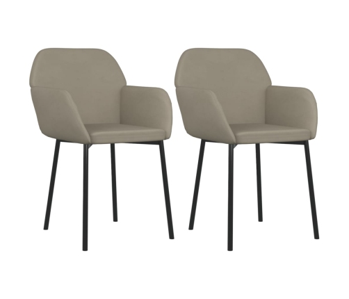 vidaXL virtuves krēsli, 2 gab., gaiši pelēks samts