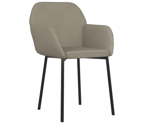 vidaXL virtuves krēsli, 2 gab., gaiši pelēks samts