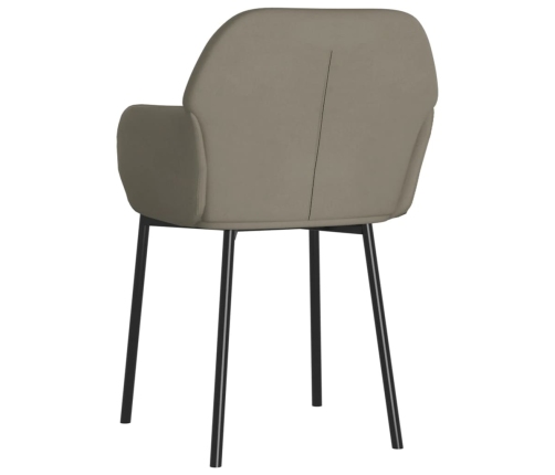 vidaXL virtuves krēsli, 2 gab., gaiši pelēks samts