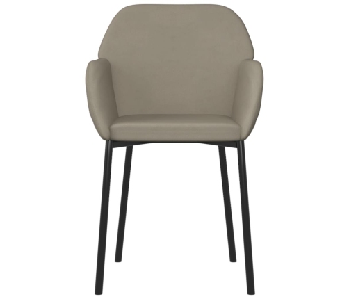 vidaXL virtuves krēsli, 2 gab., gaiši pelēks samts