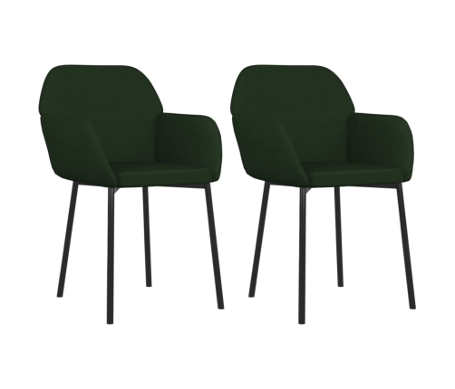 Virtuves Krēsli, 2 Gab., Tumši Zaļš Samts Vidaxl