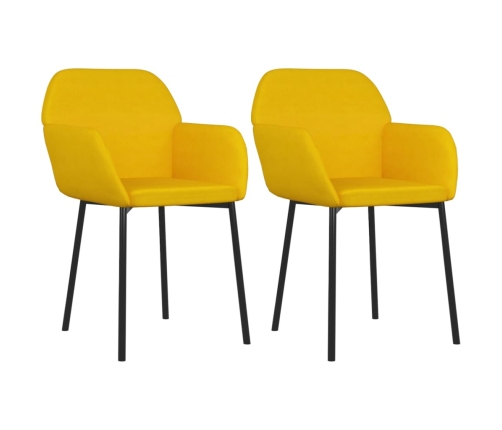 Virtuves Krēsli, 2 Gab., Dzeltens Samts Vidaxl