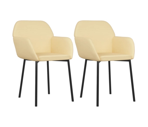 Virtuves Krēsli, 2 Gab., Krēmkrāsas Samts Vidaxl