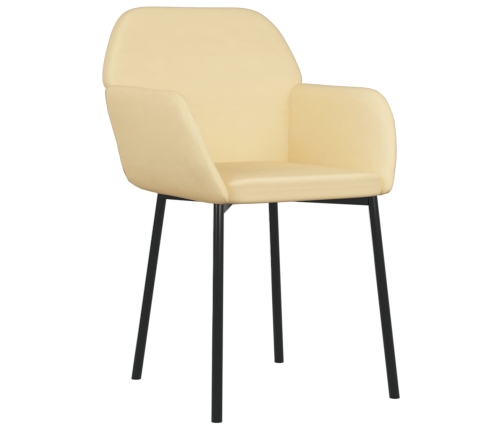 Virtuves Krēsli, 2 Gab., Krēmkrāsas Samts Vidaxl