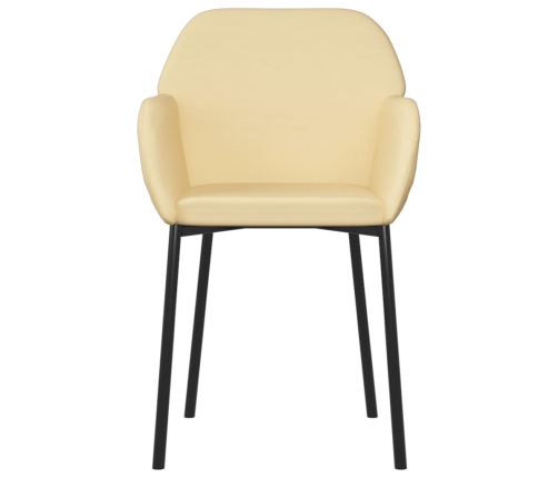 Virtuves Krēsli, 2 Gab., Krēmkrāsas Samts Vidaxl