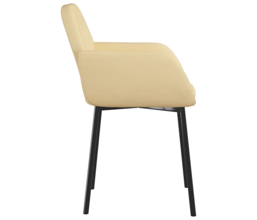 Virtuves Krēsli, 2 Gab., Krēmkrāsas Samts Vidaxl