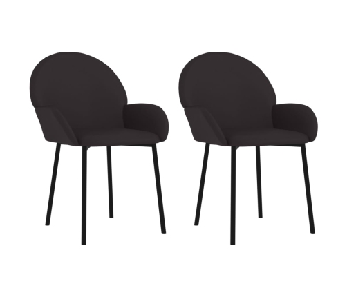 Virtuves Krēsli, 2 Gab., Melna Mākslīgā Āda Vidaxl