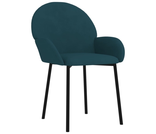 vidaXL virtuves krēsli, 2 gab., zils samts