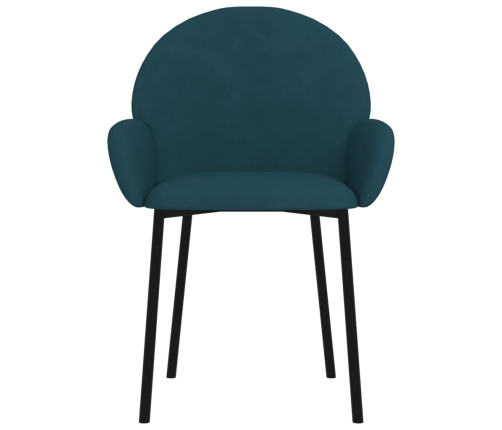 vidaXL virtuves krēsli, 2 gab., zils samts